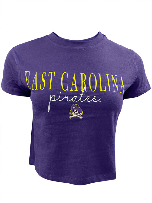 Ladies Purple East Carolina Pirates Cropped Tee
