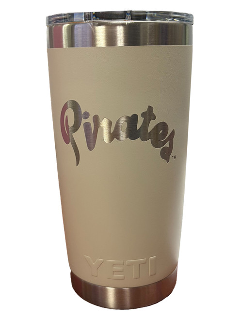 20 oz Yeti Tan Pirates Script Tumbler