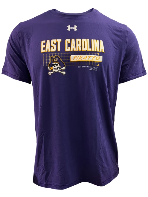 Under Armour Purple East Carolina Pirate Grid Tech™ Stretch Tee