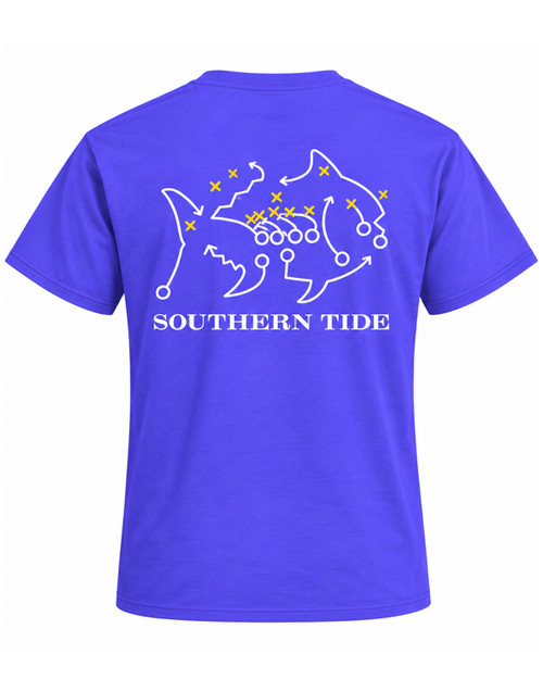 Southern Tide Purple & Gold Play Diagram Skipjack Tee