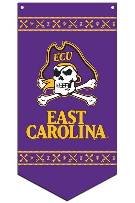 Purple East Carolina & Jolly Roger Vinyl Pennant