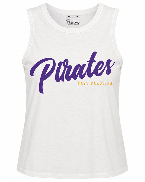 Ladies White & Purple Pirates Script Tank