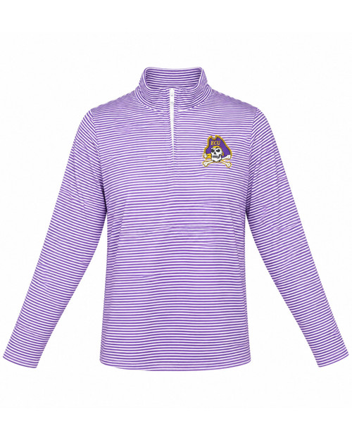 Youth Purple & White Striped Jolly Roger Quarter-Zip Jacket