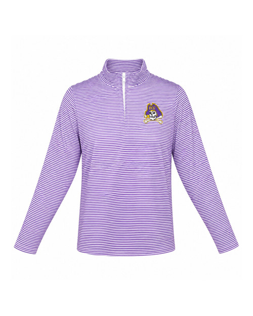 Toddler Purple & White Striped Jolly Roger Quarter-Zip Jacket