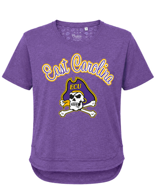 Pressbox Ladies Purple East Carolina & Jolly Roger Poncho Tee