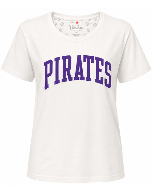 Pressbox Ladies White & Purple Pirates Tee