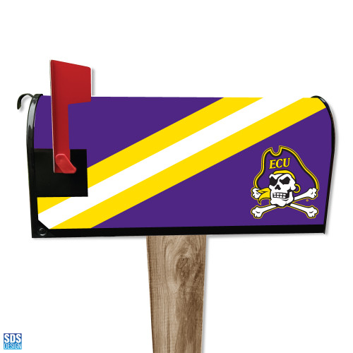 Purple & Gold Stripes "East Carolina" Magnetic Mailbox Cover