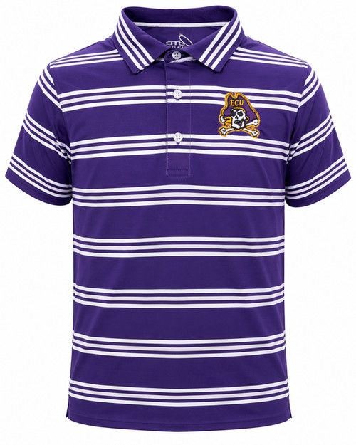 Youth Purple and White Striped Jolly Roger Polo