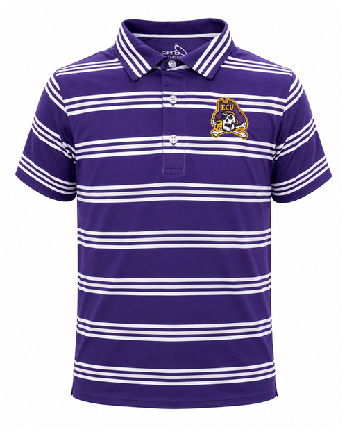 Toddler Purple and White Striped Jolly Roger Polo