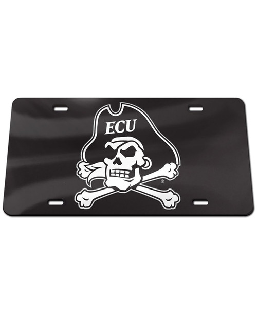 Black & White Jolly Roger License Plate