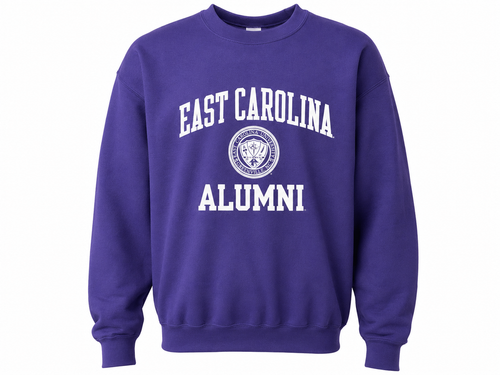 Champion Purple East Carolina Alumni Seal Powerblend Crew