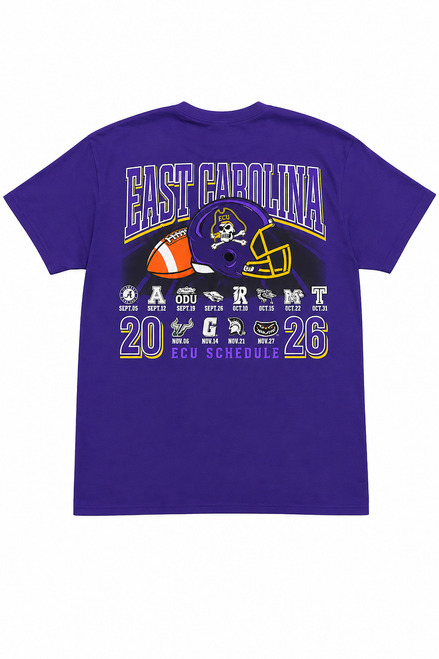 Purple 2026 ECU Football Schedule Tee