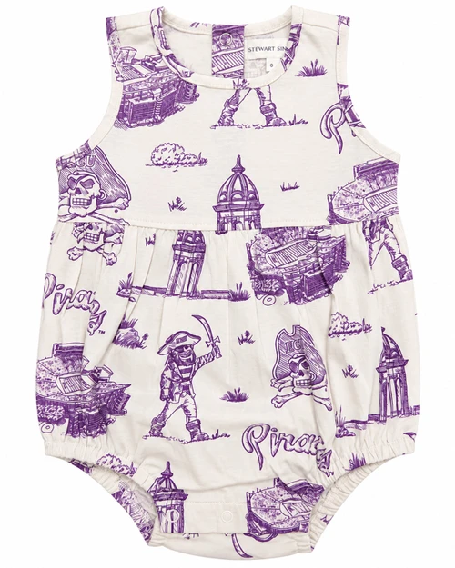 Infant Purple & White ECU Landmarks Bubble Onesie