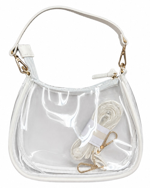 White Clara Clear Stadium Purse