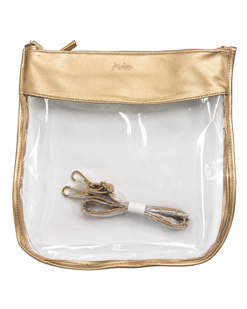 Gold Kate Clear Stadium Purse