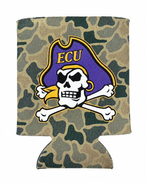 Duck Camo Jolly Roger Koozie
