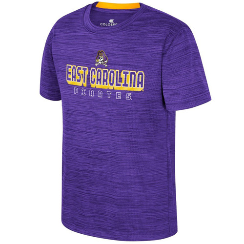 Youth Colosseum Purple East Carolina Pirates Jolly Roger Shirt
