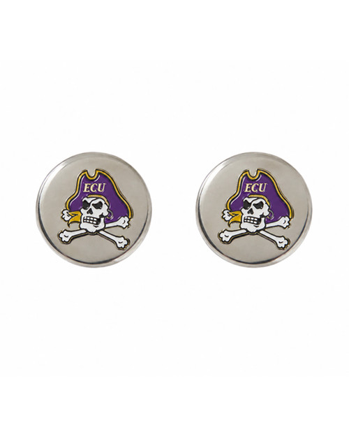 Silver Jolly Roger Stud Earrings