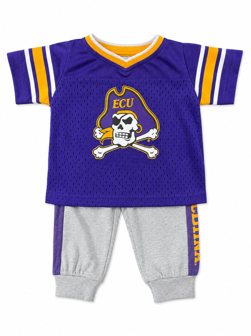 Infant Colosseum Purple Jolly Roger Jersey and Gray East Carolina Sweatpants 2 Piece Set