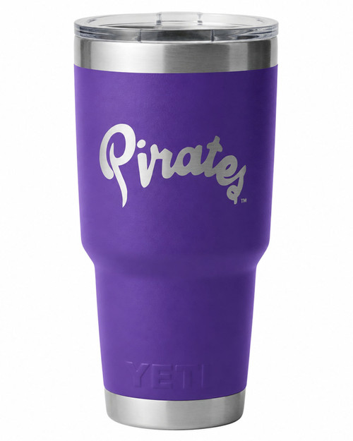 30 oz. Yeti Pirate Script Engraved Purple Tumbler