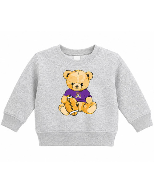 Toddler Image One Teddy Bear Jolly Roger Football Heather Gray Crew
