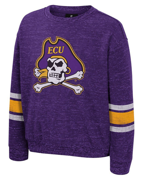 Youth Colosseum Jolly Roger Weathered  Purple Crewneck