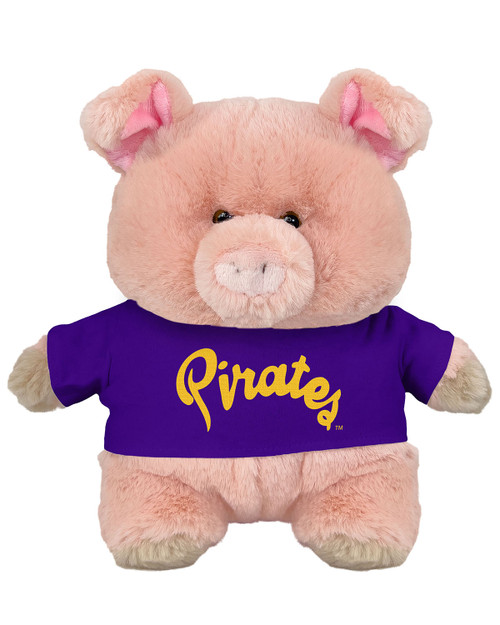 Chubby Wubby Pig with Purple Pirates Script Tee