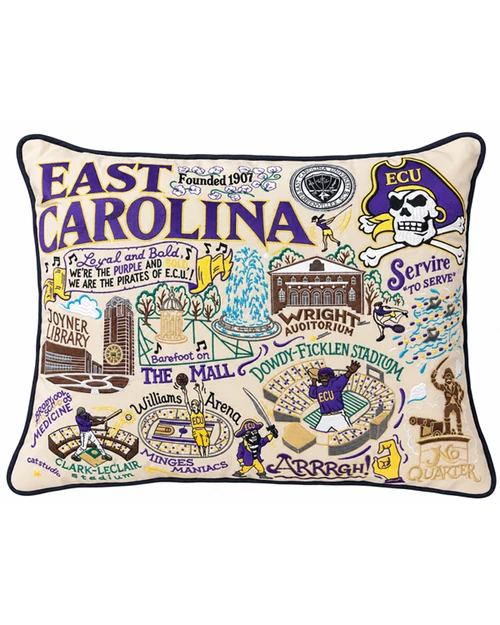 Catstudio Embroidered East Carolina Pirates Icons 16" x 20" Pillow