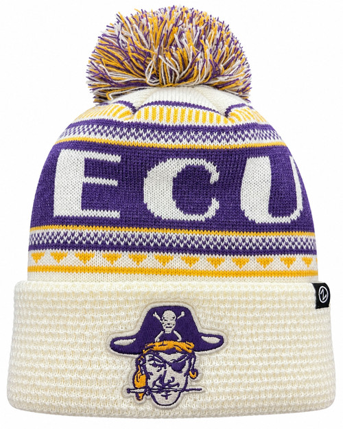 Zephyr ECU Vault Pirate with Sabre  Knit Ivory Cuffed Beanie