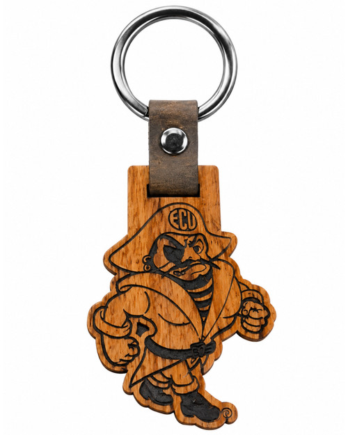 Lazer Edge Strutting PeeDee Cherry Wood Keychain - University Book