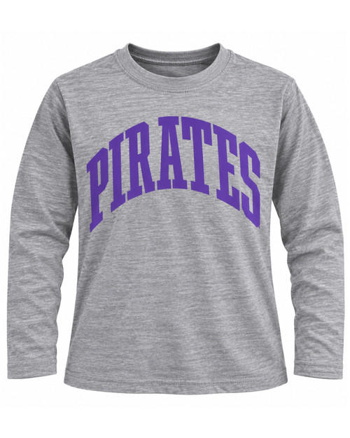Ladies Pressbox Arch Pirates Gray Long Sleeve Tee