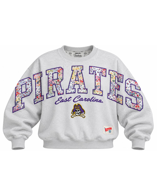 Ladies Pressbox Quilted Pirates East Carolina Jolly Roger One Size Gray Crew