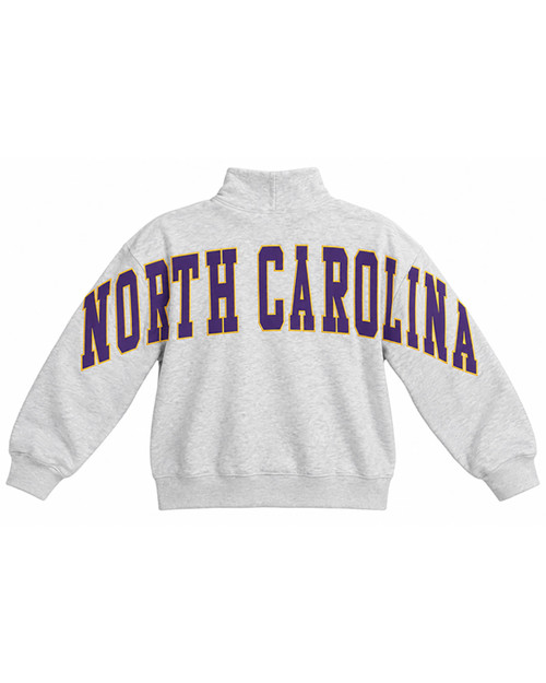 Ladies Simply Southern North Carolina One-Size Gray Mockneck