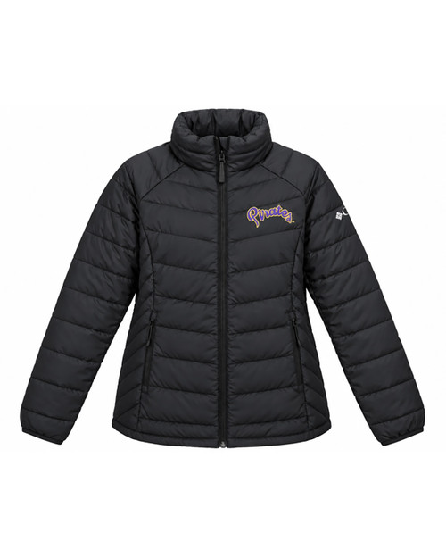 Ladies Columbia Pirates Script Powder Lite II Black Jacket