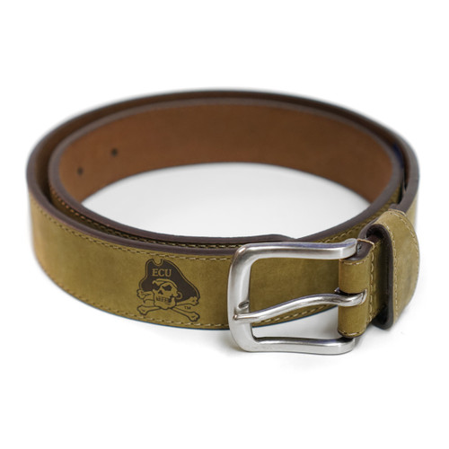 Tan Brown Leather Jolly Roger Belt