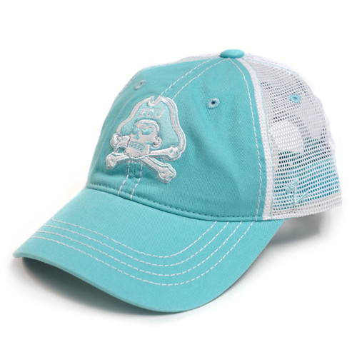 Mint \u0026 White Jolly Roger Trucker Cap 