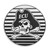 Black & White Sun Stripe Jolly Roger Decal