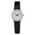 Silver Tone & Black Leather ECU Ladies Wristwatch