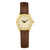Gold ION & Brown Leather ECU Ladies Wristwatch