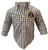 Infant Button-down Grey Gingham w/ Jolly Roger