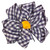 Purple Gingham Bow w/  Yellow Ribbon