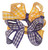 Purple and Gold Gingham Bows w/ Clip