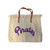 Cream Cotton Tote w/ Fringe & Purple  Pirates Script