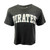 Ladies Black Pirates Crop Tee