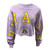 Lavender Long sleeve Cropped Crew with Pirates Across