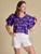 Ladies Purple and Gold Pirates Tie Top