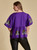 Ladies Purple Sequin Jolly Roger Peplum Top