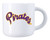 White 16 oz Mug w/ Purple and Gold Pirates Script