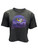 Ladies Gray Pirate State of Mind Purple Stripes Crop Tee
