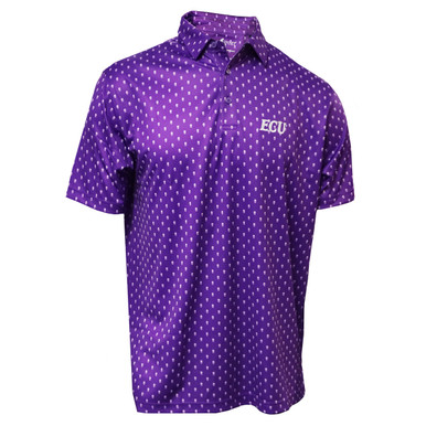 Men Golf Shirt Large Clique Purple ECU Pirates Nation SS Polo